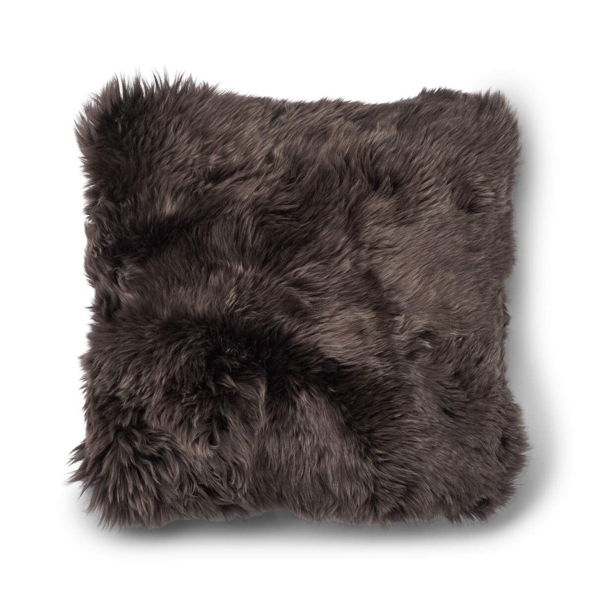 Two-sided Cushion | Long Wool | 52x52 cm | 34x52 cm Kilberry Fir-Dark Green/Walnut