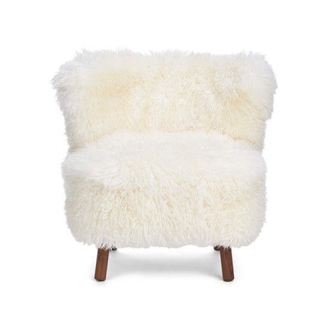 Emil Lounge Chair | Long Wool Snow White