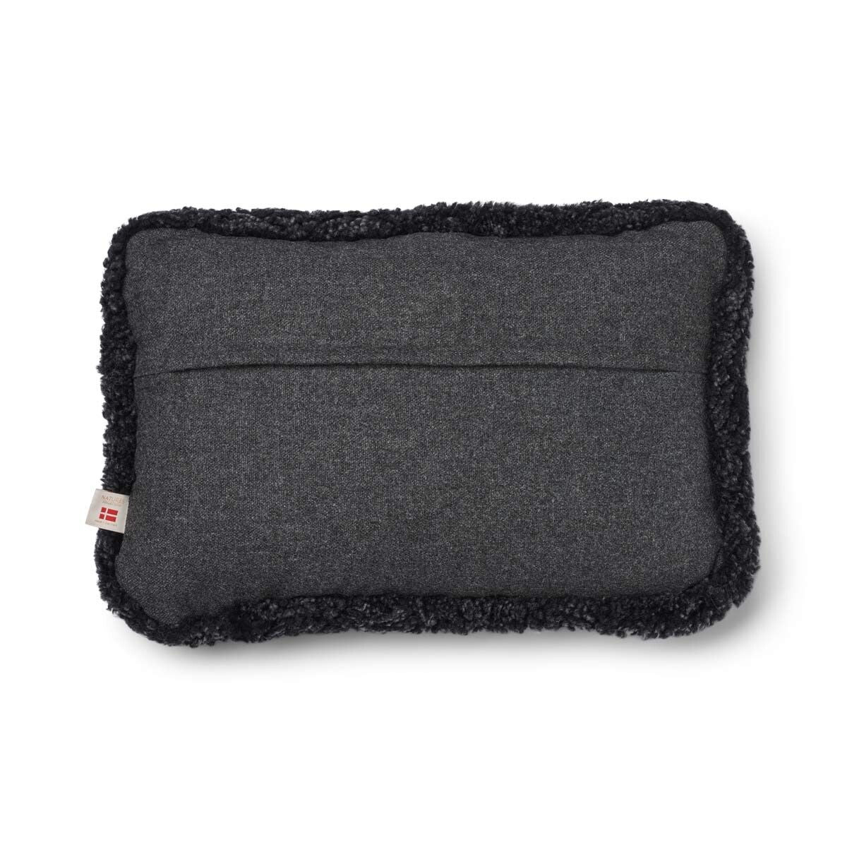Short-Wool Sheepskin Cushion | SW trim | 52x52 cm | 34x52 cm Charcoal/Anthracite