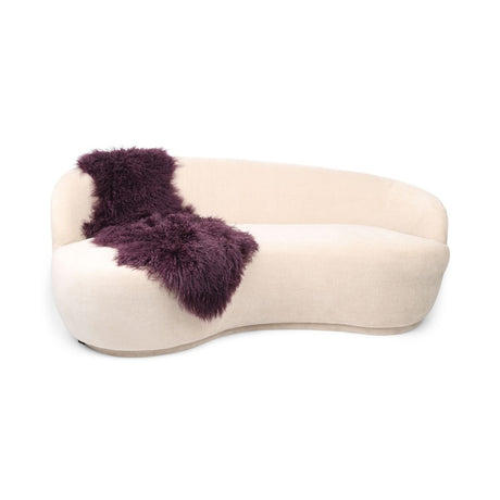 Double Mongolian Sheepskin | 150 x 55 cm Aubergine